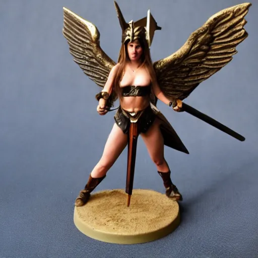 Prompt: full body photo of a cute skinny woman as a valkyrie warrior,