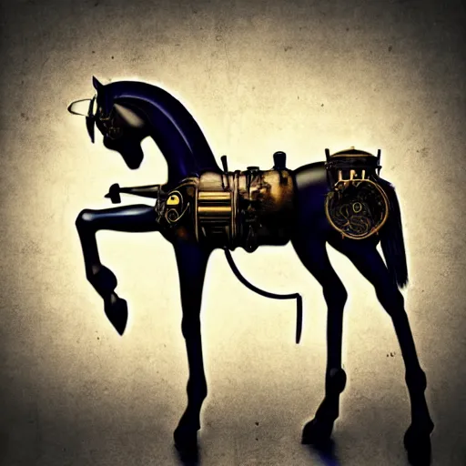 Image similar to horse, steampunk