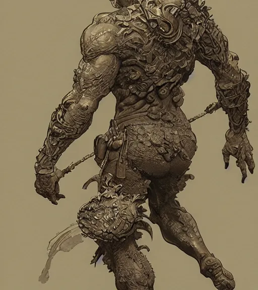 Image similar to bronze - skinned handsome boy, cartoon character, pen and ink, intricate line drawings, by craig mullins, ruan jia, kentaro miura, greg rutkowski, loundraw