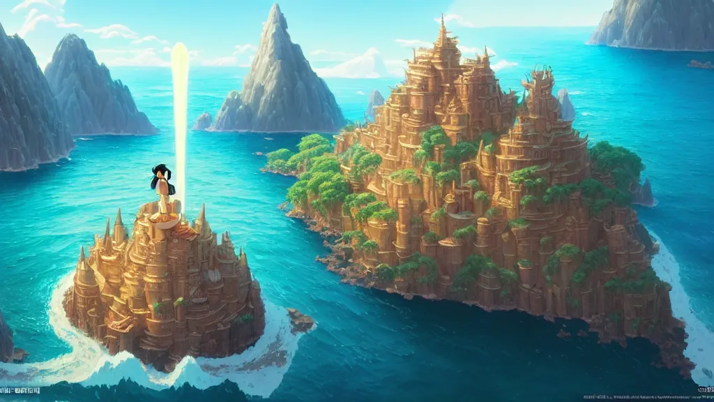 Image similar to el dorado, studio ghibli, pixar and disney animation, sharp, rendered in unreal engine 5, highly detailed, digital painting, artstation, concept art, smooth, sharp focus, illustration, wide angle, artbook, wallpaper, splash art, promo art, dramatic lighting, art by artgerm and greg rutkowski and bo chen and jin xiaodi