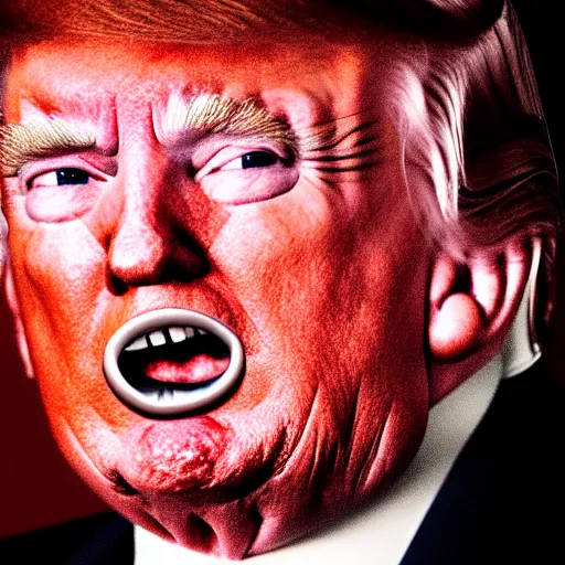 Prompt: photograph of donald trump as a dracula, photoshop, portrait photograph, 4 0 mm