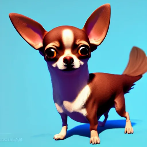 Image similar to a chihuahua with a third eye living in an extradimensional reality, in the style of wlop, illustration, epic, fantasy, hyper detailed, smooth, unreal engine, sharp focus, ray tracing, physically based rendering, renderman, beautiful