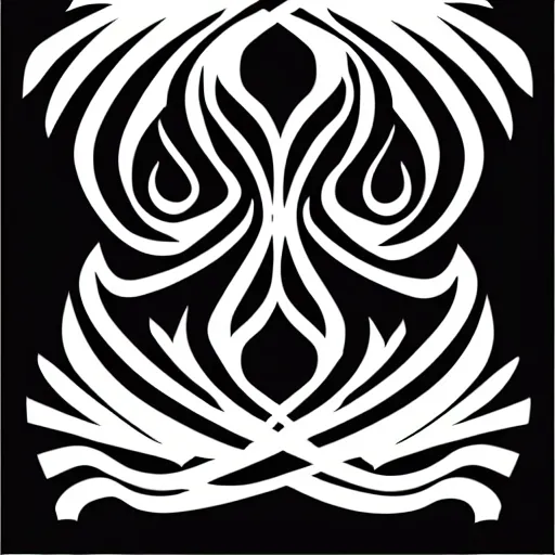 Image similar to a vector llustration logo of fire, black and white, smooth curves, negative space is mandatory