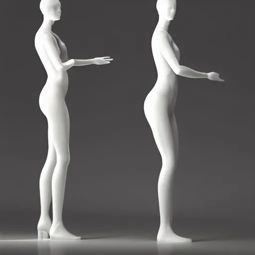 Prompt: white glossy generic female mannequins in white space with volumetric lighting, color spectrum refraction, light through glass, cinematic lighting, intricate, elegant, super highly detailed, art station, concept art, smooth, sharp focus, no blur, no dof, extreme illustration, Unreal Engine 5, Photorealism, HD quality, 8k resolution, cinema 4d, 3D, beautiful, delicate, art by artgerm and greg rutkowski and alphonse mucha and loish and WLOP