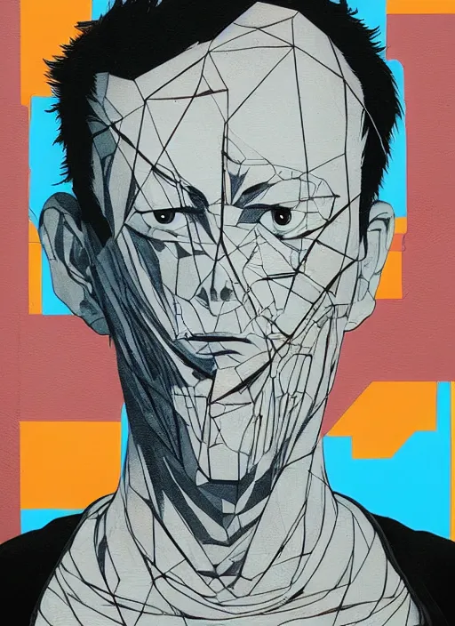 Image similar to symmetry!! portrait of tetsuo from akira, by sachin teng, organic, cables, matte painting, geometric shapes, hard edges! graffiti, street art