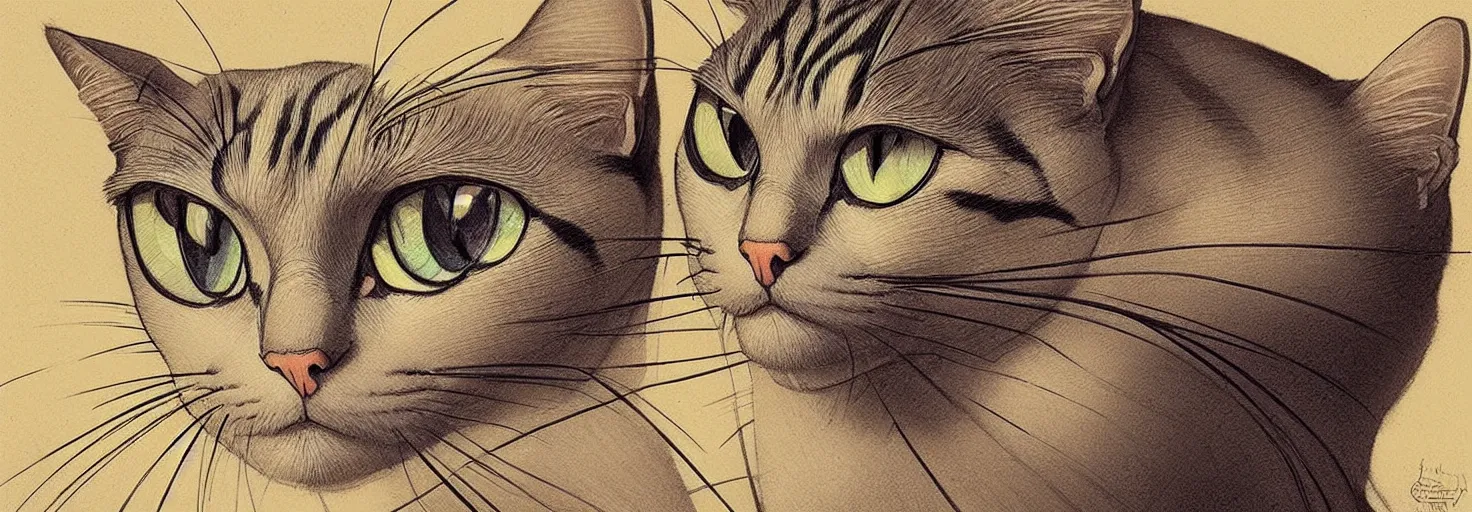 Image similar to beautiful cat with hundreds of spiral eyes, in acidic din, with soft light, symmetrical patterns, like leonardo da vinci sketches! in the style of studio ghibli, j. c. leyendecker, greg rutkowski, artgerm