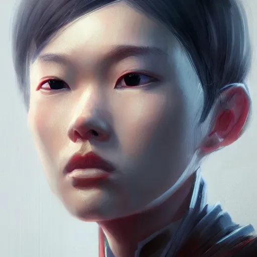 Prompt: a portrait by tian zi, artstation,