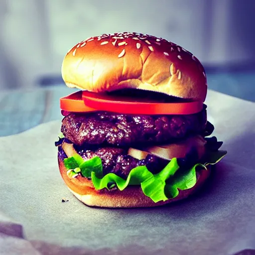 Prompt: food photograph of a burger made of eyes, hyper realistic, instagram, foodie,. detailed,