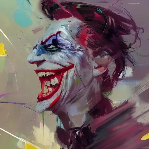 Image similar to Joker, paint by Wadim Kashin