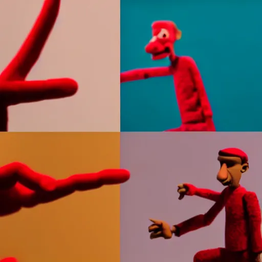 Prompt: 9 straight arm movements, cinematic, claymation, 8k