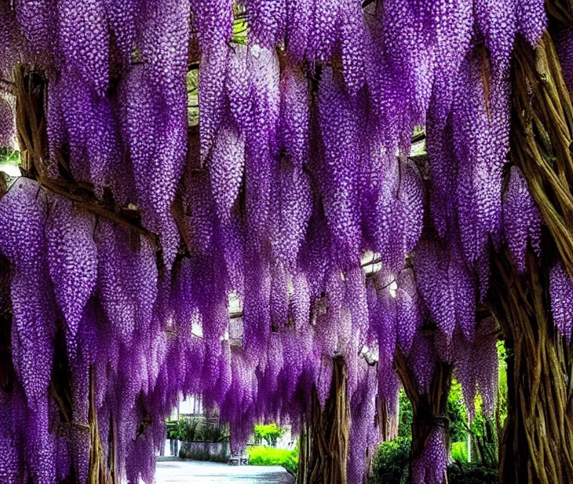 Prompt: goodnight horror dark berserk haunted eerie wisteria