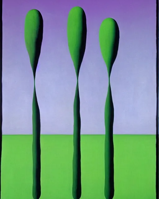 Image similar to purple green and black painting by magritte