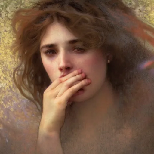 Image similar to picture portrait photograph of wind kissed pictures, ashes, lament, photorealism, hyper - realism, 4 k, high resolution, hyper detailed, realistic, octane render, by waterhouse, alphonse mucha, corot, klimt, tarbell,