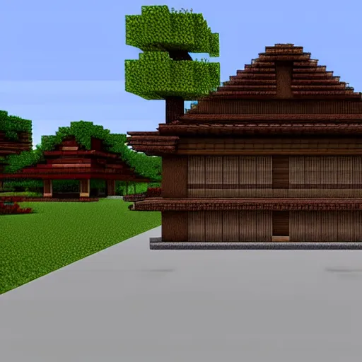 Image similar to Japanese style house, Minecraft