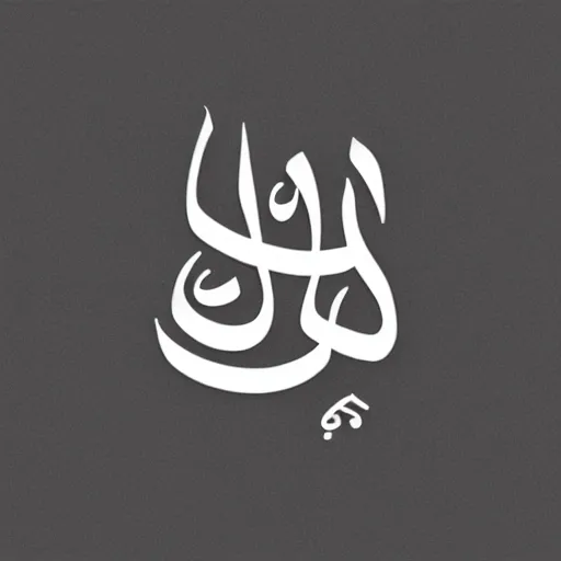 Prompt: arabic calligraphy of hearing loop logo, black on white background