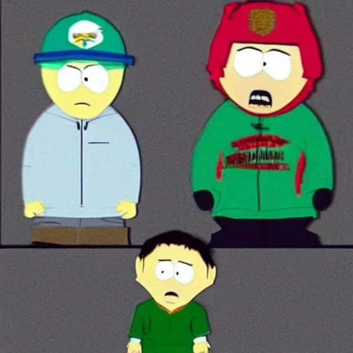 Image similar to Eminem in a scene from south park