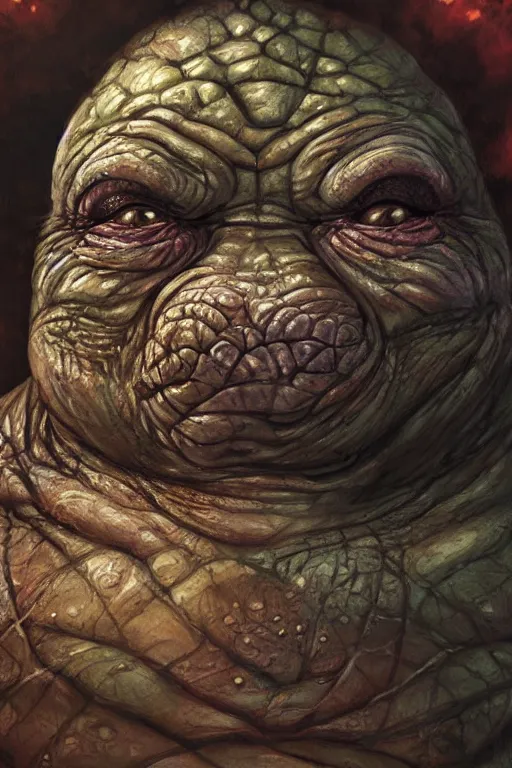 Closeup Portrait Shot Of Jabba The Hutt As Nurgle The Stable Diffusion Openart