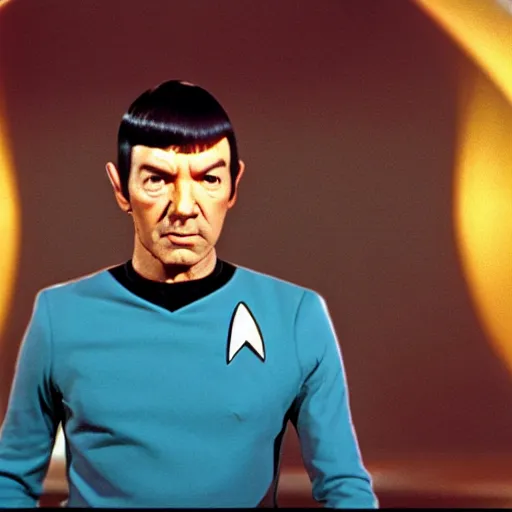 Prompt: kevin spacey as spock, star trek, original series, tv show, 6 0's,