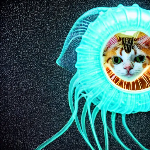 Image similar to an feline jellyfish - cat - hybrid, animal photography