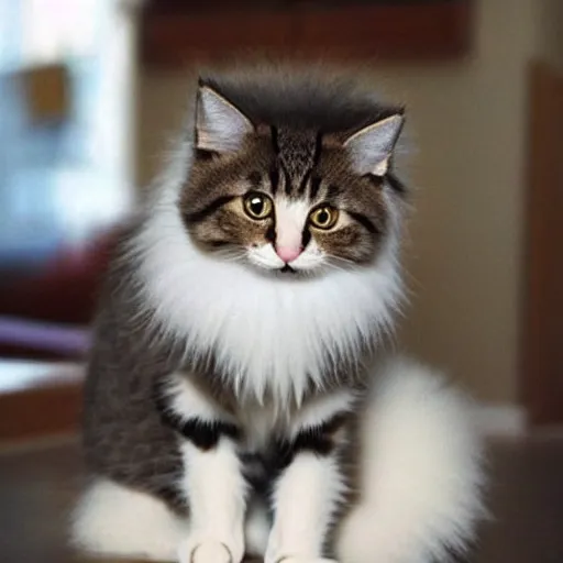 Image similar to cute cat with huge fluffy tail