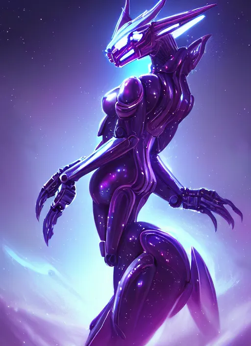 Prompt: cinematic goddess shot, cosmic sized perfectly proportioned stunning beautiful hot anthropomorphic robot mecha female dragon, in space, nebula sized, larger than galaxies, holding onto a galaxy, silver armor, epic proportions, epic size, epic scale, digital art, furry art, macro art, dragon art, giantess art, warframe fanart, furaffinity, deviantart
