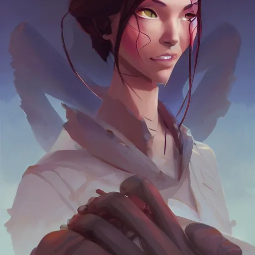 Image similar to face icon stylized minimalist magic : the gathering, loftis, cory behance hd by jesper ejsing, by rhads, makoto shinkai and lois van baarle, ilya kuvshinov, rossdraws global illumination