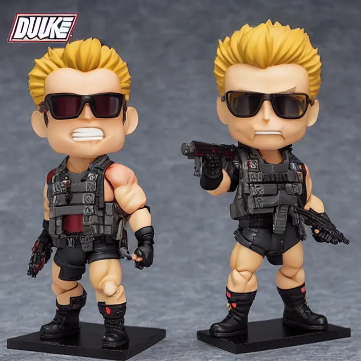 Image similar to Duke Nukem!!!!!!!!!!!!!!!!!!!!!!, An (((((((anime Nendoroid))))))) of Duke Nukem, figurine, detailed product photo