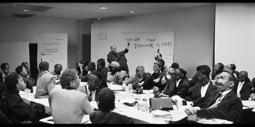 Image similar to “Hitler in Diversity, Inclusion and Equity training, 35mm film still”