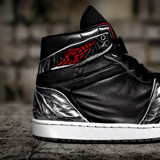 Prompt: jordan sneakers based off dark souls