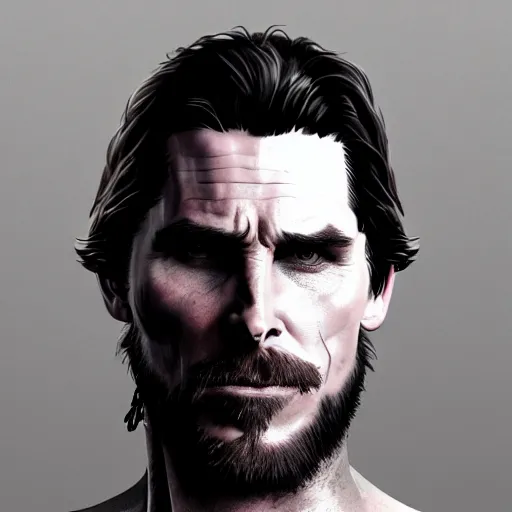 Prompt: christian bale portrait, dystopia core, apocalyptic, warrior, riot, dramatic, sharp focus, fiction, neon, fantasy, hyper detailed, digital art, trending in artstation, cinematic lighting, studio quality, smooth render, unreal engine 5 rendered, octane rendered, art style and nixeu and wlop and krenz cushart