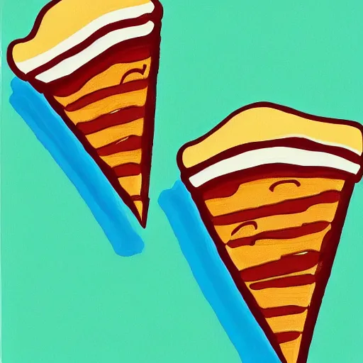 Image similar to cel - shaded picture of ice cream pizza, 1 0 8 0 p award - winning painting