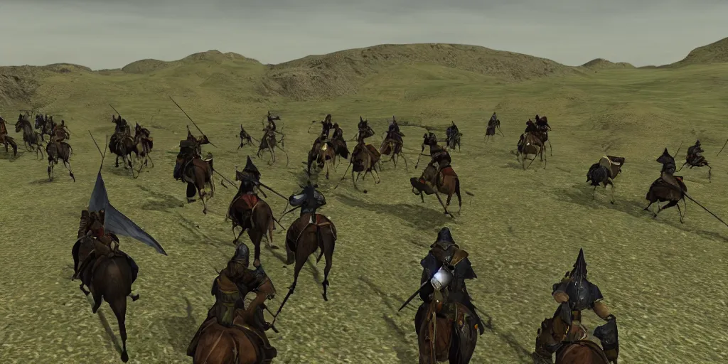 Image similar to mount and blade screenshot riding into battle