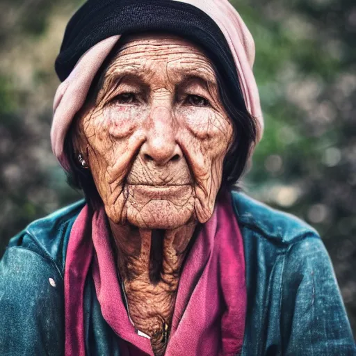 Prompt: an ( ( old ) ) woman, trending on unsplash, portrait!!!