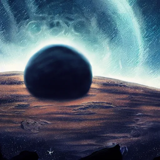 Image similar to a planet that somewhat shaped like a skull, stars in the background, natural, ultra detail. digital painting, beautiful, concept art, ethereal, cinematic, epic, 8k, highly detail, fine detailing, realistic, hdri, smooth, sharp, volumetric, intricate, Artstation, mystical, illustration, Trending on Artstation, Artstation HQ, Artstation HD, deviant art, Pinterest, digital art,