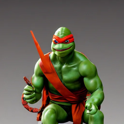 Prompt: The ninja turtle Michelangelo sculpted by Michelangelo Buonarroti