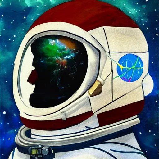 Image similar to astronaut painting in the style of davinci