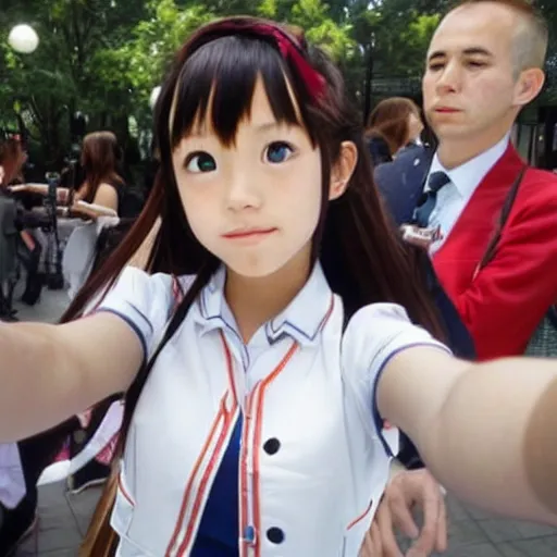 Prompt: a very beautiful young yuuki asuna taking a selfie on 9 / 1 1