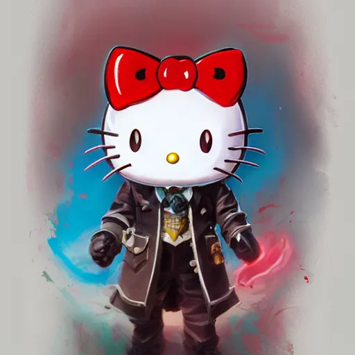 Image similar to Evil Hello Kitty by Stanley Artgerm Lau, WLOP, Rossdraws, James Jean, Andrei Riabovitchev, Marc Simonetti, Yoshitaka Amano, ArtStation, CGSociety,