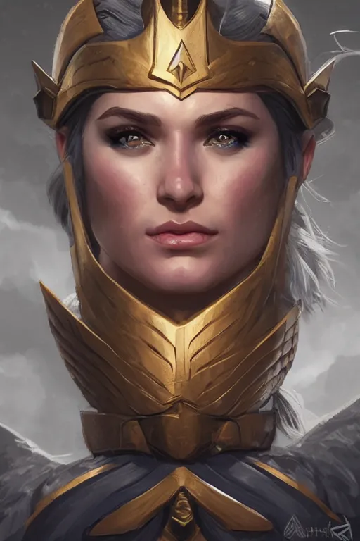 Image similar to amazon valkyrie athena, d & d, fantasy, portrait, highly detailed, headshot, digital painting, trending on artstation, concept art, sharp focus, illustration, art by artgerm and greg rutkowski and magali villeneuve