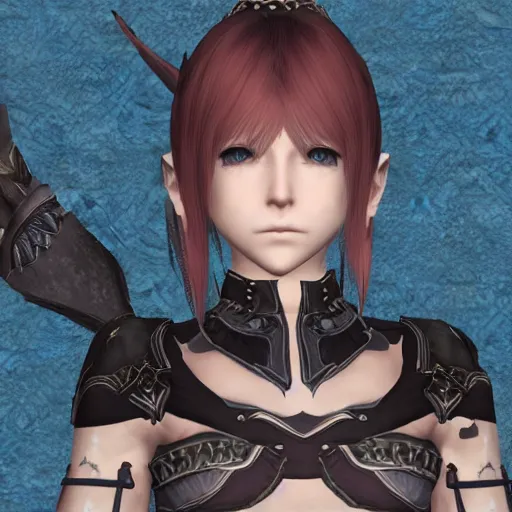 Prompt: a FFXIV character. Final Fantasy 14, portrait, video game screenshot, highly detailed