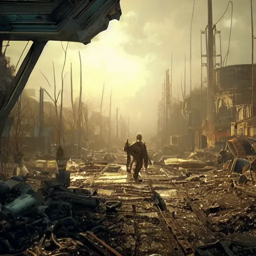 Image similar to still film from the movie fallout 4 : the movie by james cameron