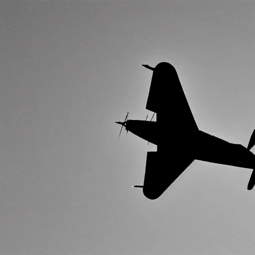 Prompt: a strangely circular bird flying in the night sky, footage from a 6 0 s fighter plane, black and white, grainy footage