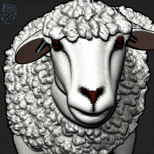 Prompt: a cybernetic sheep, highly detailed, digital art