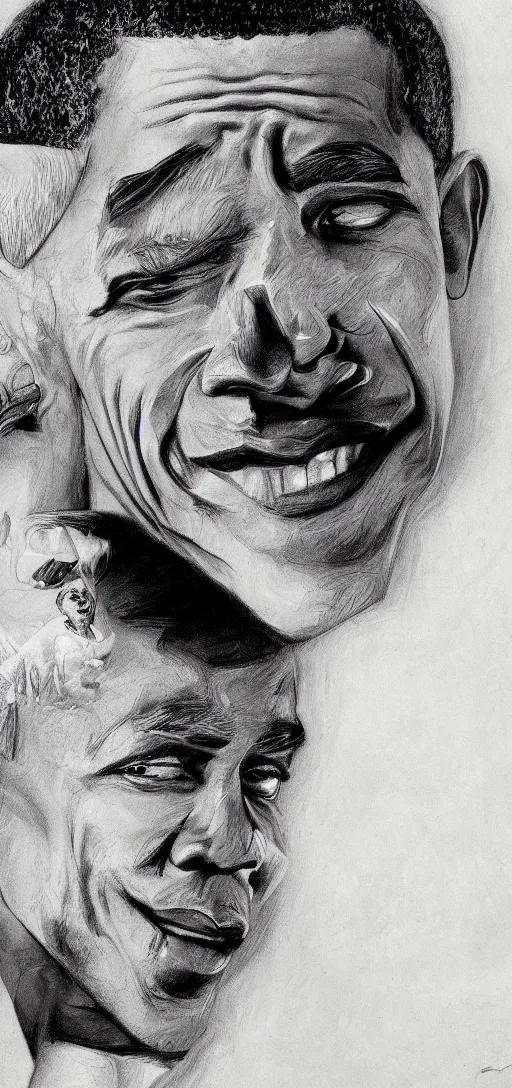 Image similar to barack obama drawing by steve huston, wallpaper