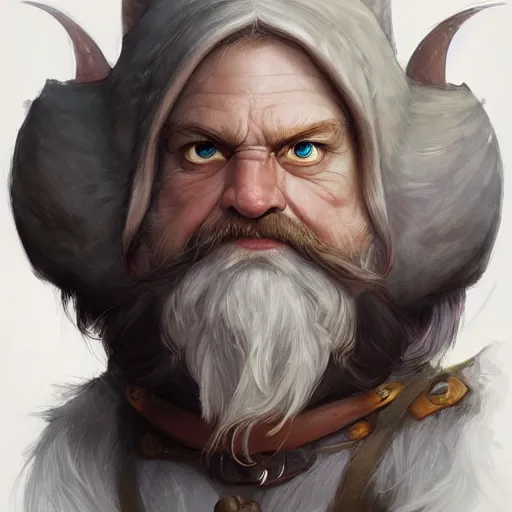 Image similar to masterpiece portrait of a clean shaved RPG gnome with a big nose and messy hair, D&D, fantasy, highly detailed, digital painting, sharp focus, illustration, art by artgerm and Edmiston and greg rutkowski and magali villeneuve