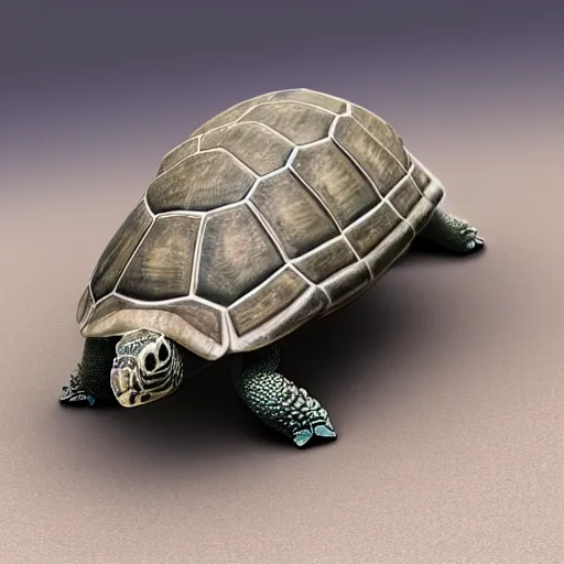 Prompt: armored and weaponized turtle, photorealistic, ultra high detail, 8k