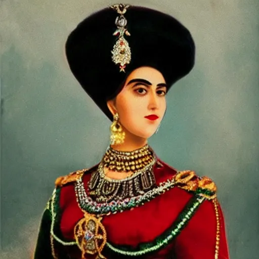 Prompt: the princess of qajar as a famous tiktok celebrity, hashtag, high resolution, modern - day, selfie