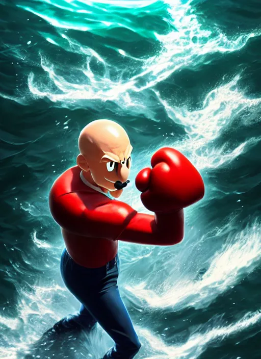 gigachad luigi punching like saitama wearing a suit in | Stable ...