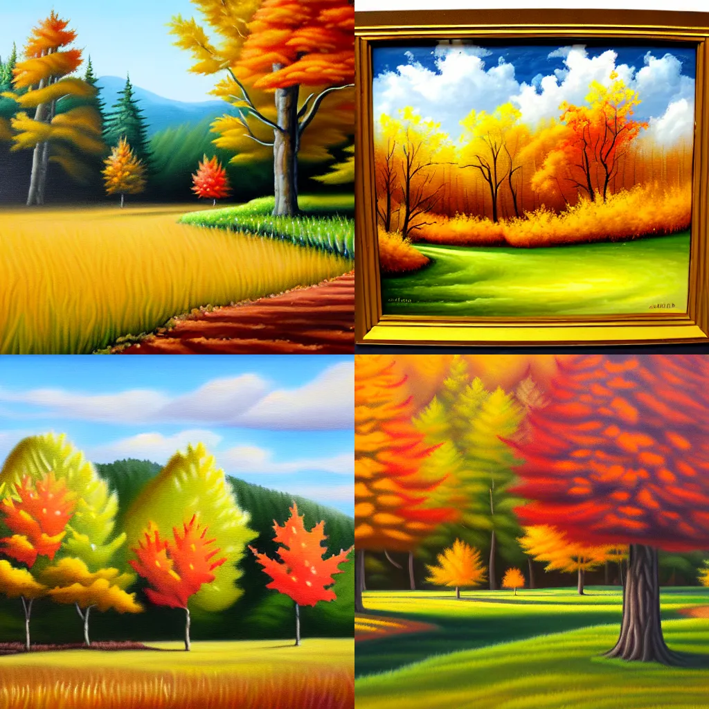 Prompt: a solid bordered scenery painting depicting the essence of a season