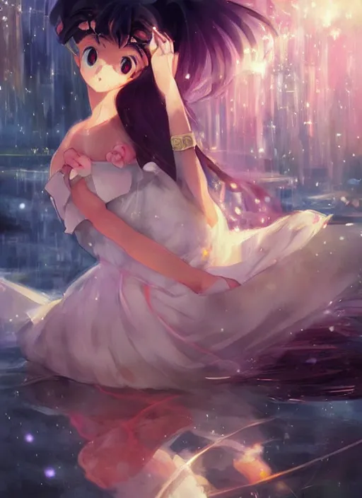 Image similar to by WLOP, By Sailor Moon, pretty face